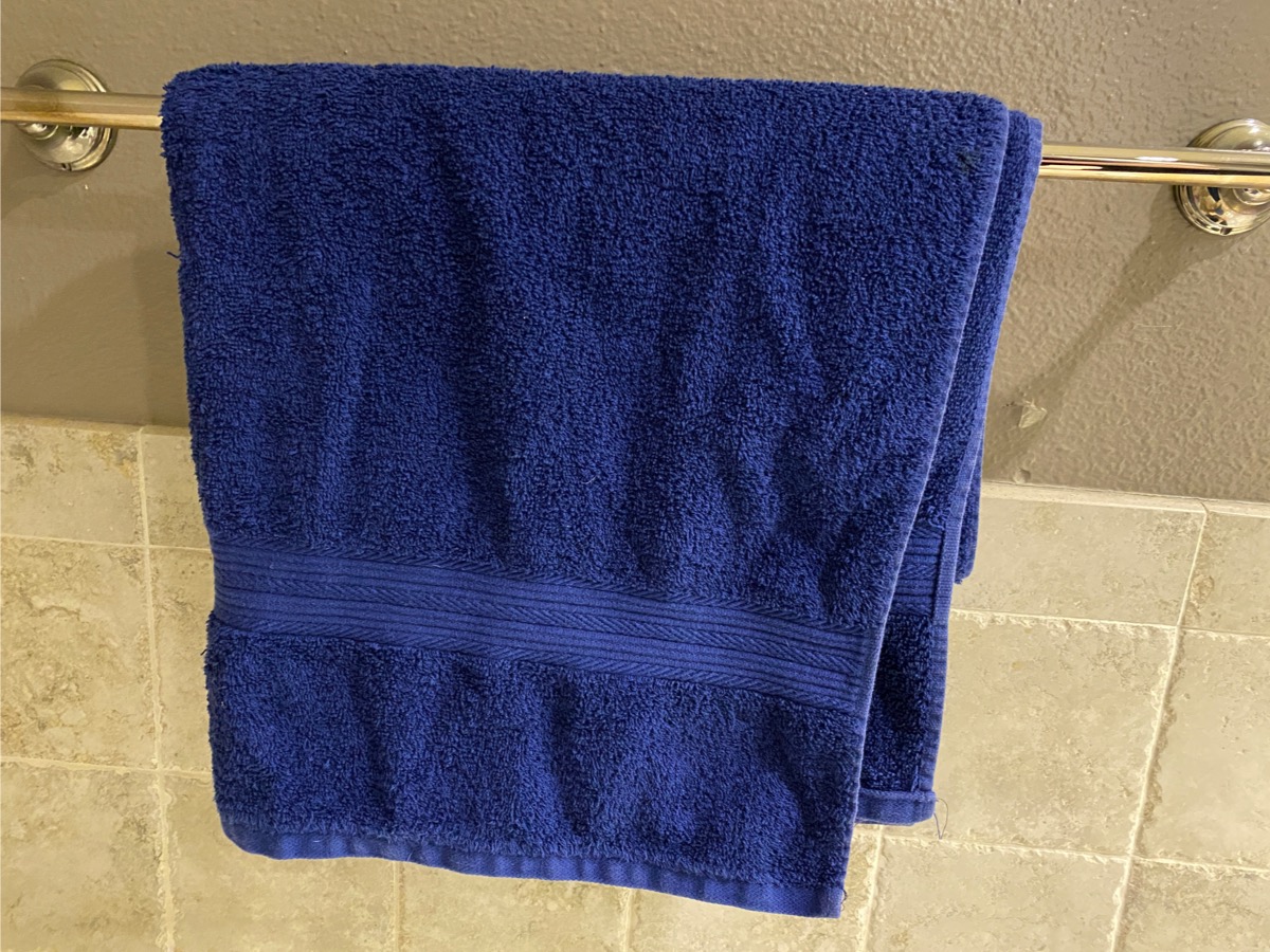 Towel hanging on bar